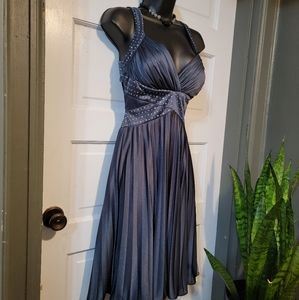 Betsy Adam by Linda Bernell gray silky dress